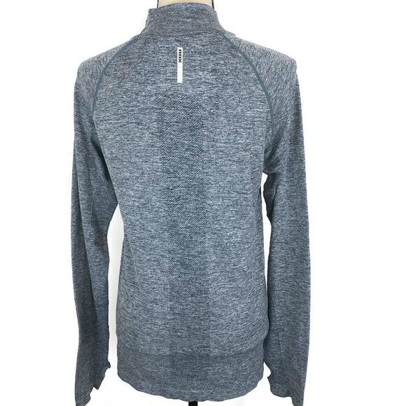 RBX 1/4 Zip Pullover Top Blue Heathered Athletic Long Sleeve Seamless Mens Small - Picture 3 of 11